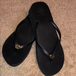 EEUC Tory Burch Wedge Flip Flops
